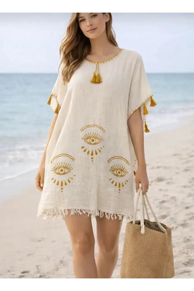 Cotton Bohemian Patterned Cotton Pareo – Beach Dress / Kimono – Standard Size (Various Patterns)