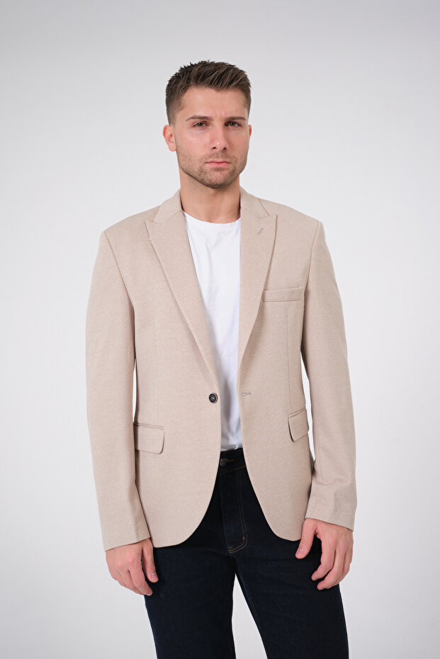 Men's Sports Jacket, Flexible Knitted Fabric, Blazer Jacket