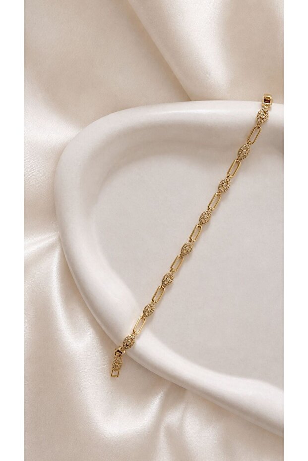 Xuping Eye Detailed Gold Bracelet