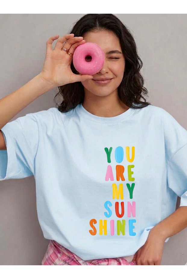 T-Shirt Oversize 100% Cotton Mother's Day Special-You Are My Shine Printed T-Shirt