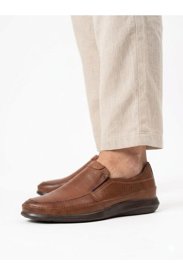 Men's Tan Genuine Leather Orthopedic Sole Seasonal Dad Shoes