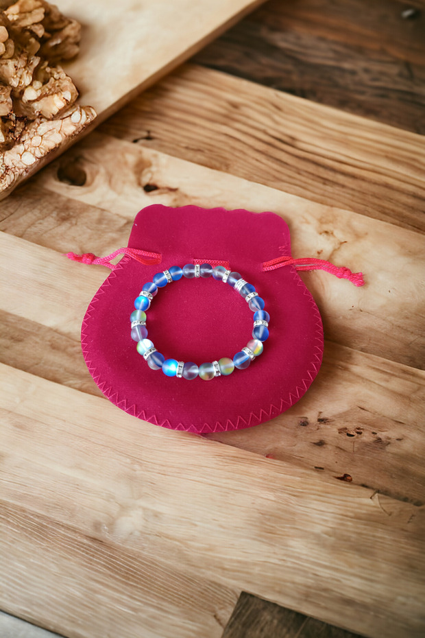 Blue Thermal Quartz Stone Bracelet Natural