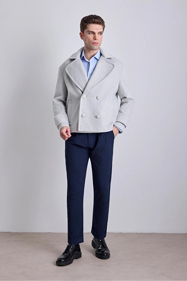Kaşe Bomber Jacket Light Gray