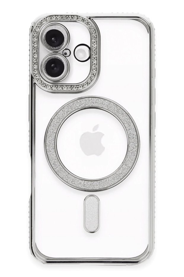 Ilkeshop New iPhone 16 Plus Case Joke Simli Magneticsafe Case (200648) - Silver