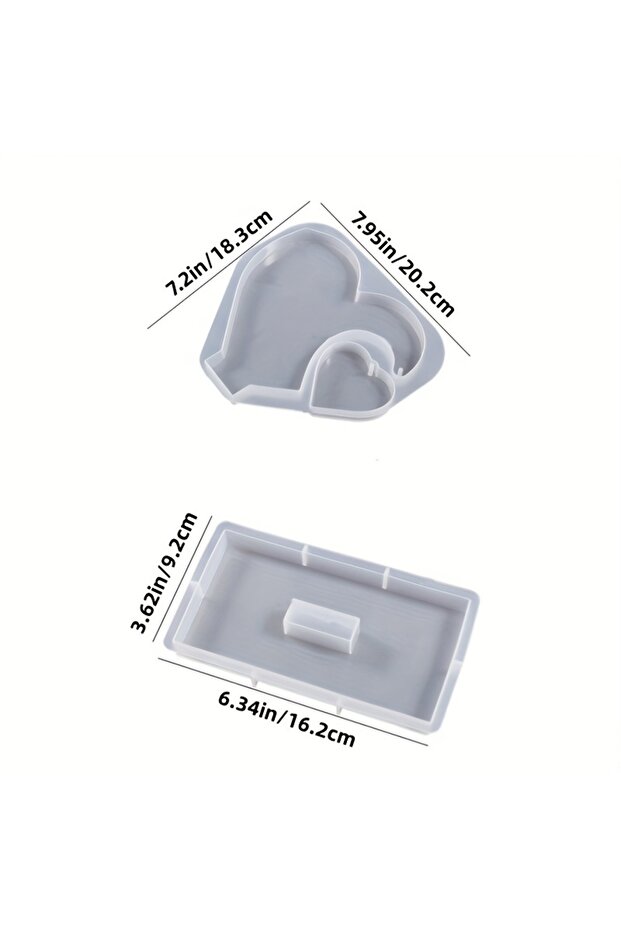 Heart 1set Large Heart Display Resin Silicone Casting Mold, DIY Photo Heart Shape Silicone Mold for