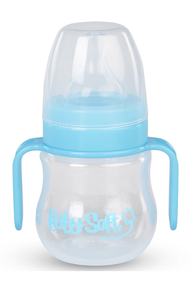 Baby Soft Wide Mouth Feeding Bottle with Handle 150 ml - Blue