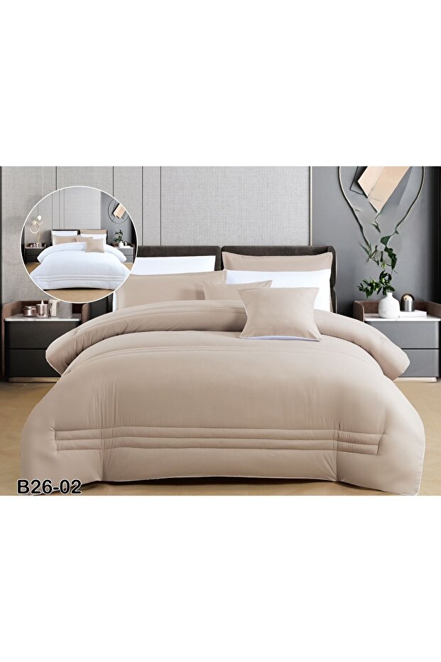 مفرش سرير نفرين صيفي ناعم ساده وجهين من المايكروفايبر 230×250