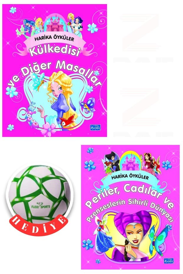 Harika Öyküler-Periler,Cadılar ve Prenseslerin Sihirli Dünyası-Külkedisi ve Diğer Masallar 2 Kitap Set - Soccer Ball with Gift