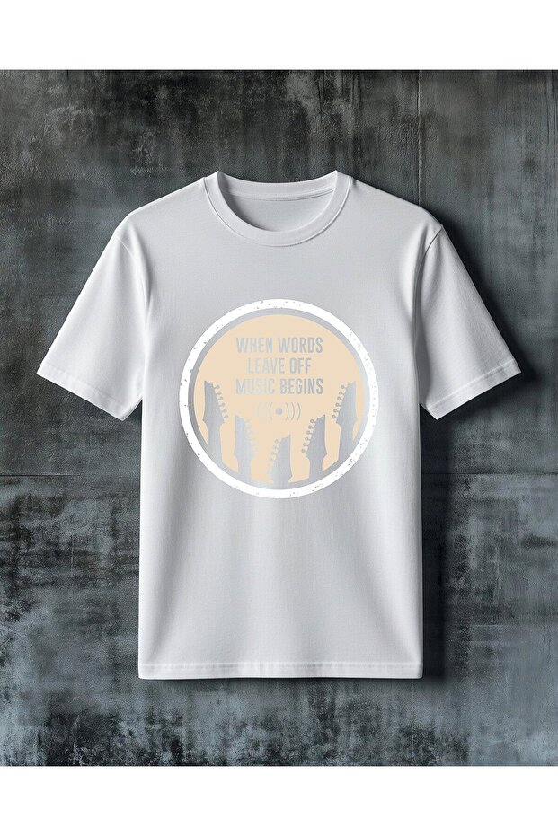 When Words Leave Off Music Printed Oversize T-Shirt