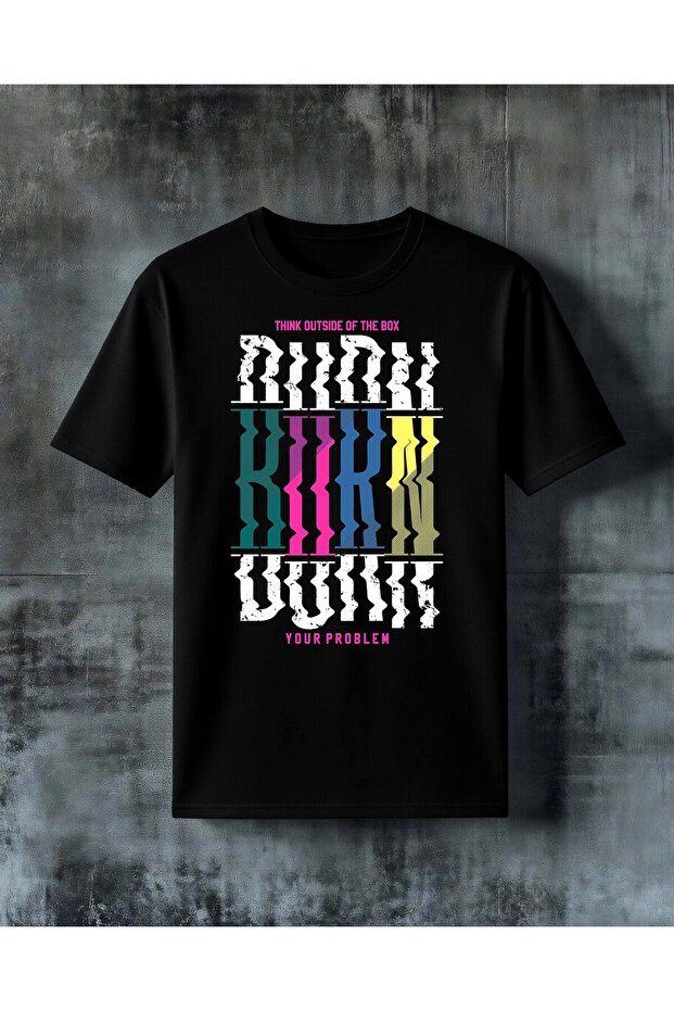Think Outside Box Slogan Printed Oversize T-Shirt
