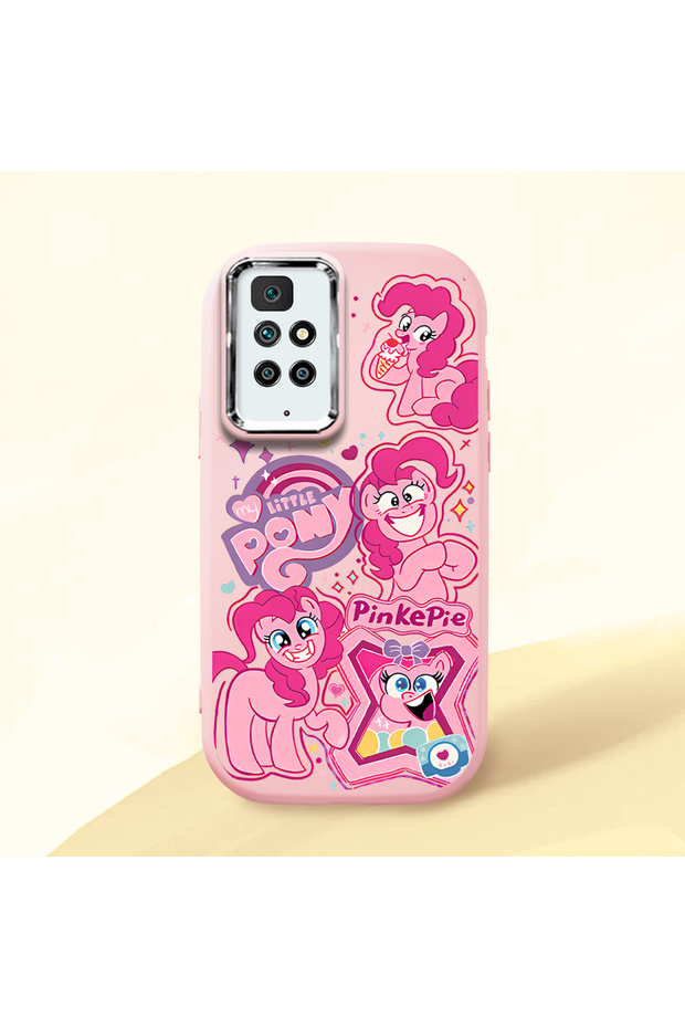 Redmi 10 2022 Compatible Shock-Absorbing Camera Protected Pink Silicone Case