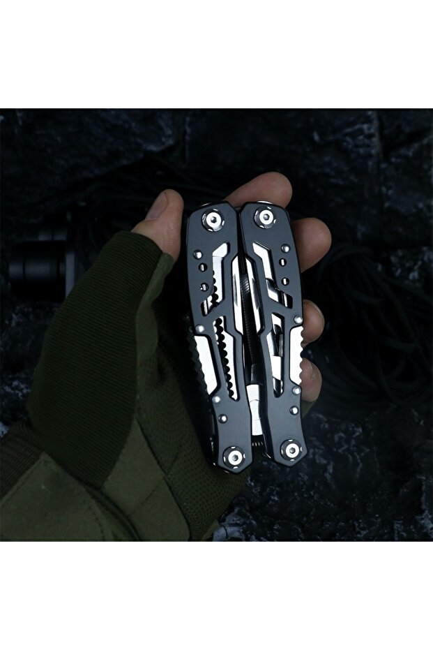 Black Stainless Steel Multifunctional Tool Pliers Outdoor Folding Portable Combination Multifunction