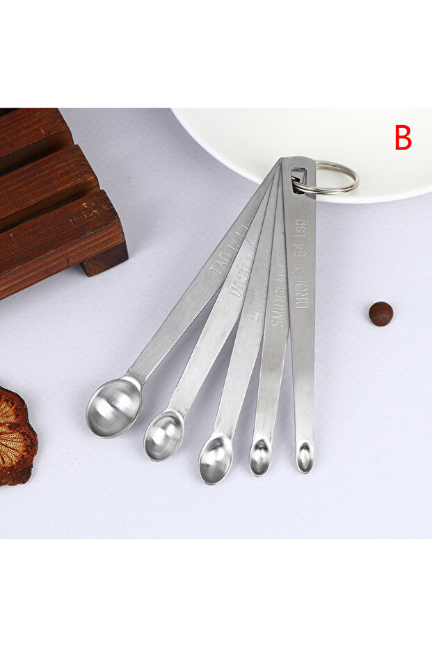 Round Head 5Pcs/Set Measuring Spoons Seasoning Dry And Liquid Ingredients Kitchen Accurate Cooking G