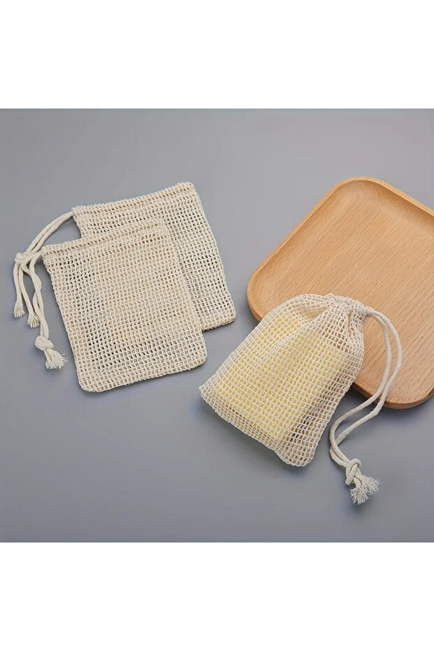 cotton Natural Cotton Soap Saver Bag, 3 Pieces Eco-friendly Handmade lathering Cotton Mesh Soap Pouc