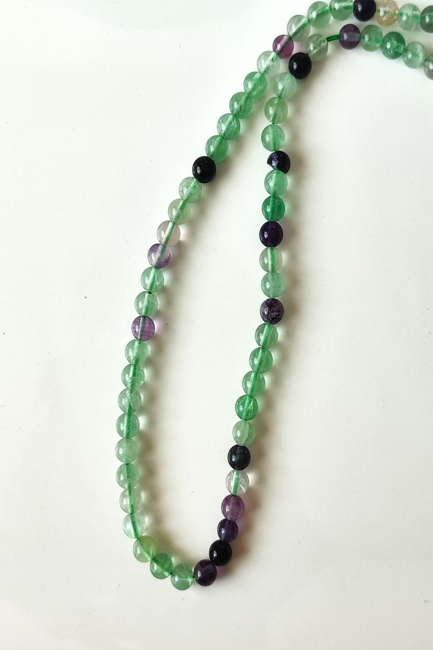 Certified 6 mm Fluorite Natural Stone Strand
