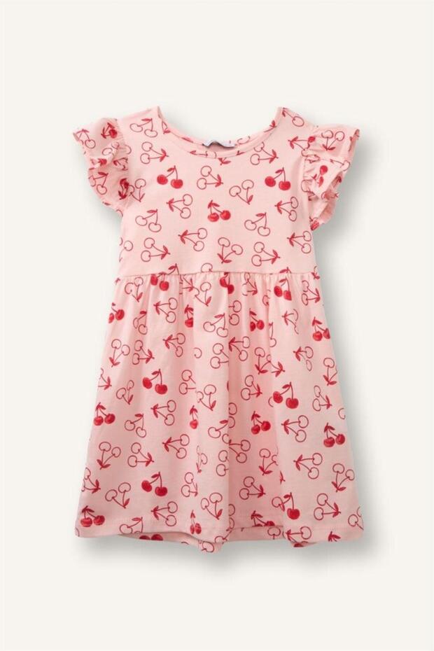 100% Cotton Patterned Ruffle Dress Baby Girl (26 Sm)