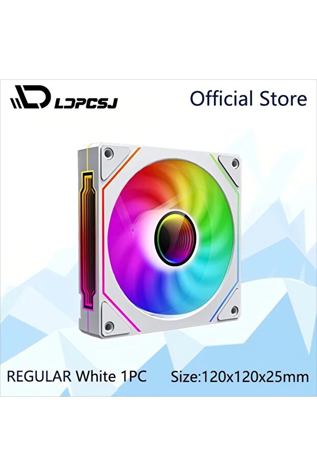 A-RGB Other 4-WH-Forward-1 LDPCSJ PRISM 4 PRO 120mm ARGB PC Case Fan, 4 Pin PWM Quiet Cooling Fan 12