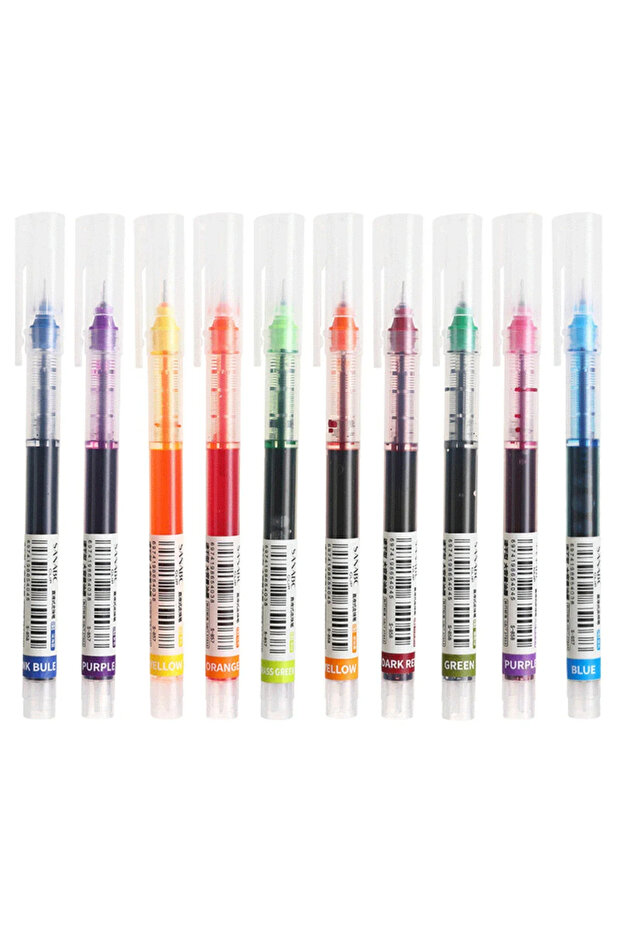 10 color 10Pcs/set 0.5mm Quick Dry Liquid Ink Rollerball Pens Straight Liquid Ballpoint Pens,Writing