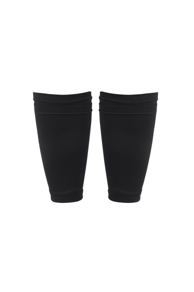 black Football Shin Guard Soccer Adult Teens Child Protection Shin Sleeve Socks Running Breathable S