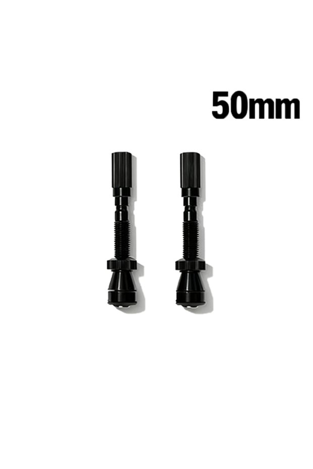 a pair in black Wheels - Fillmore Tubeless Bike Tire Valves - 50mm Black Pair - for Road, Mountain B