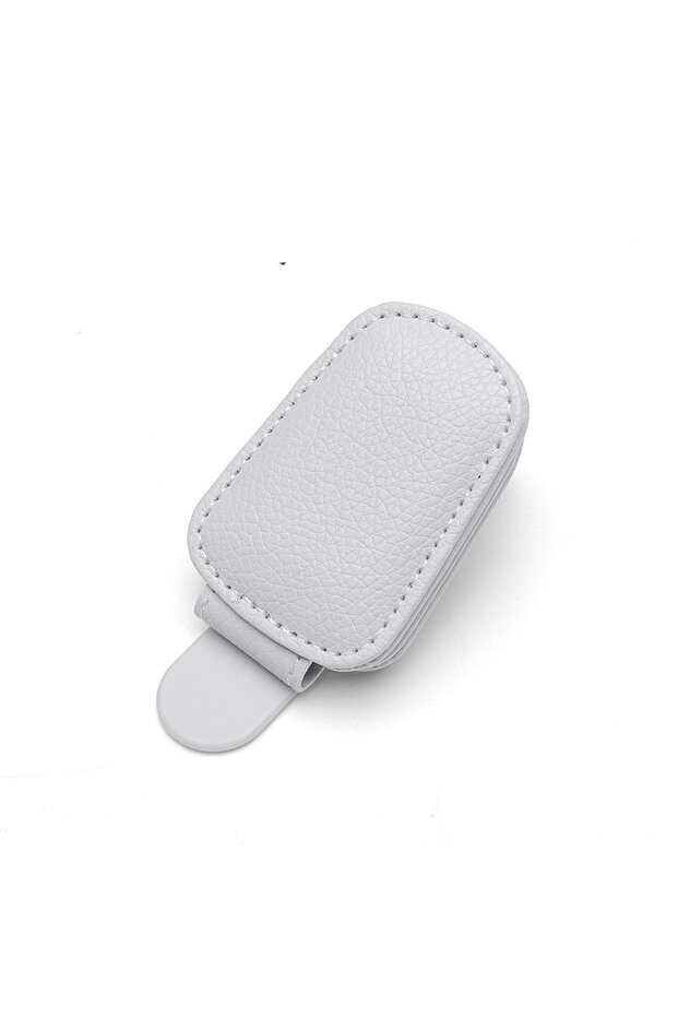 03 Universal Car Auto Sun Visor Eyeglass Hanger Clip Leather Glasses Holder Magnetic Multi-Function