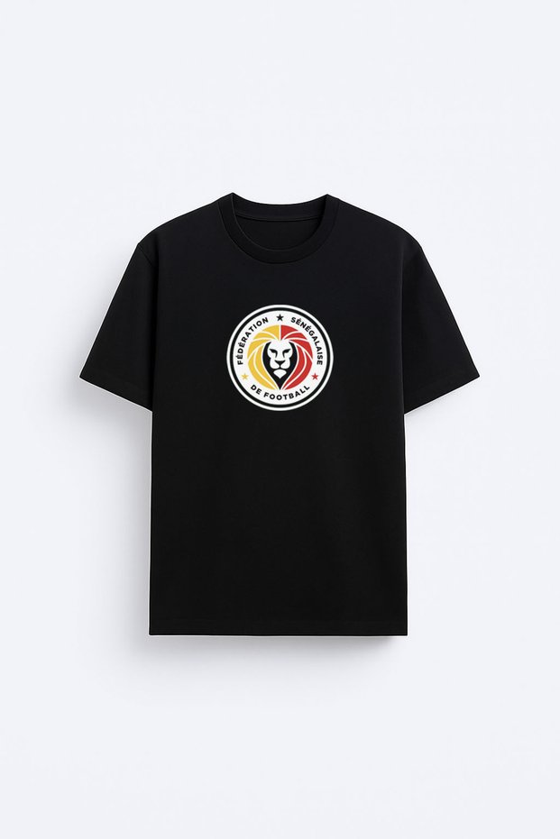 Senegal National Football Team Printed Cotton Fabric Black T-Shirt T-Shirt
