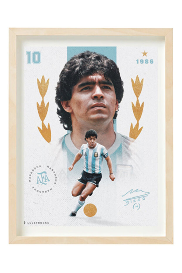 FIFA World Cup Diego Maradona Argentina Poster with Frame