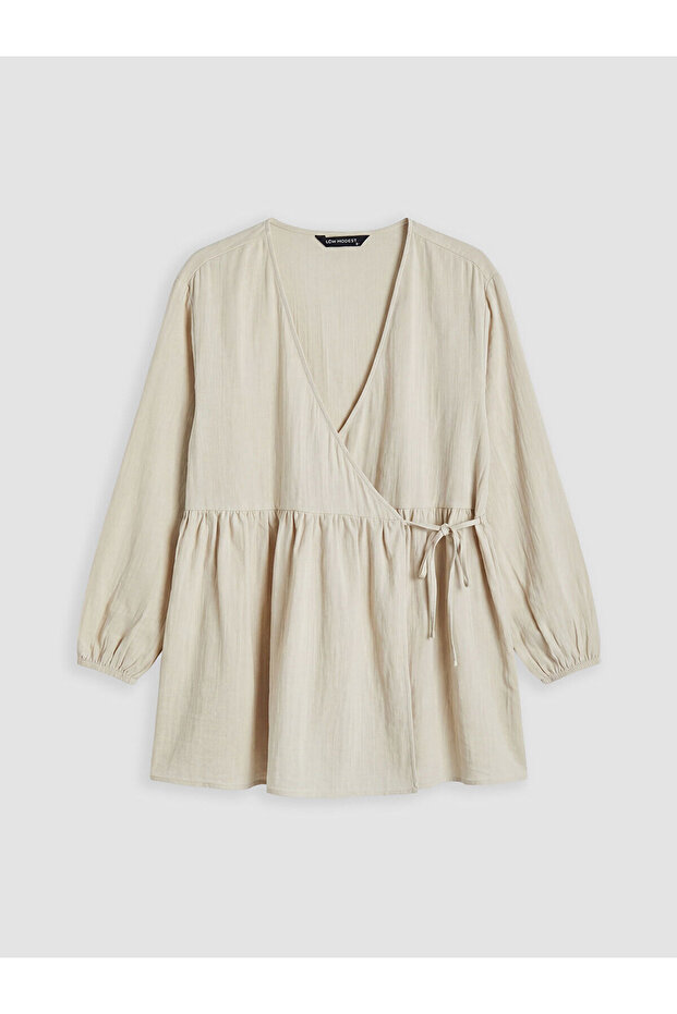 Nevavm Double-Breasted Collar Textured Women's Kimono with a Difference