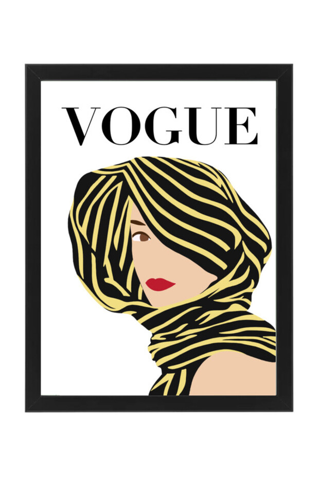 Vogue Fashion Girl Design Abstract Wall Art Poster with Frame 50x40cm