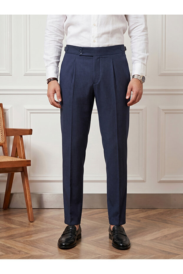 Old Money Striped Fabric Trousers - Cool & Comfortable