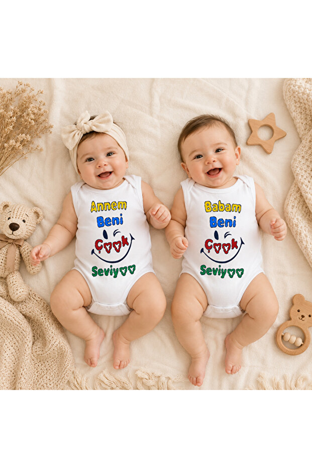2-Piece Mommy & Daddy Love Me so Much Printed Baby Bodysuit