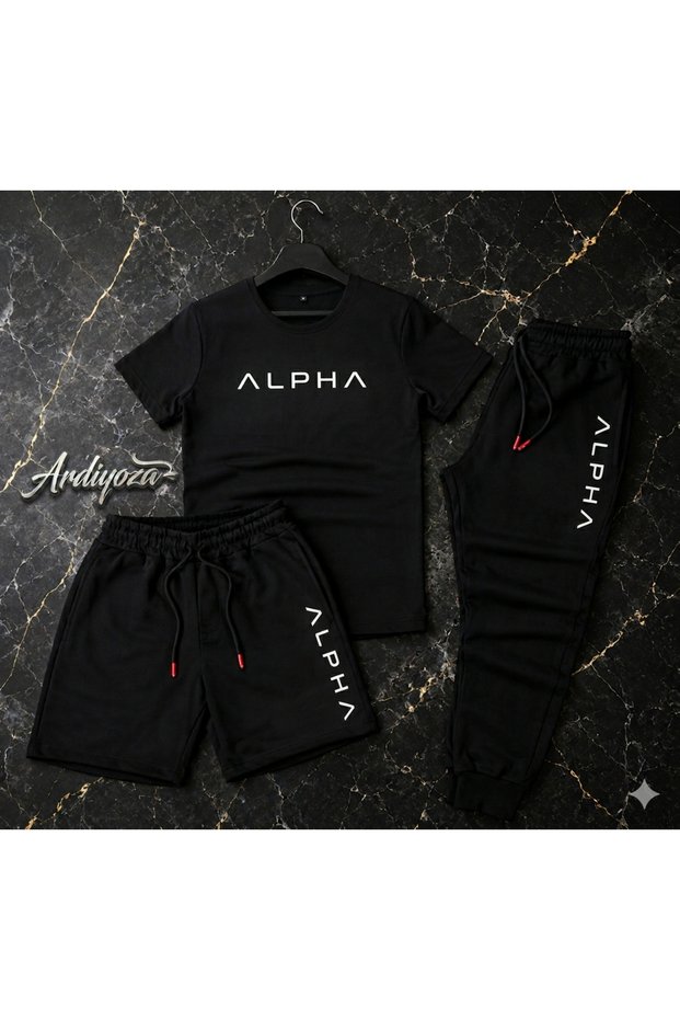 Printed Stylish 3-Piece Set (Shorts-Sweatshirt-T-Shirt)