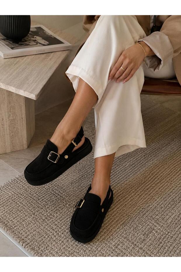 BLACK SUEDE SANDALS