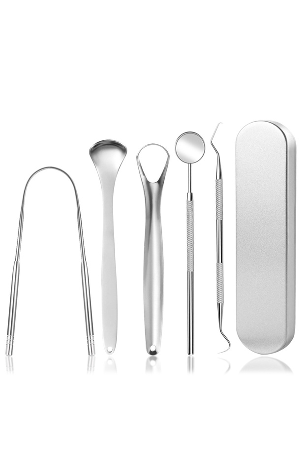 5pcs 3/5pcs Tongue Cleaner, Stainless Steel Oral Care Tool, Freshens Breath, Portable Tongue Scraper