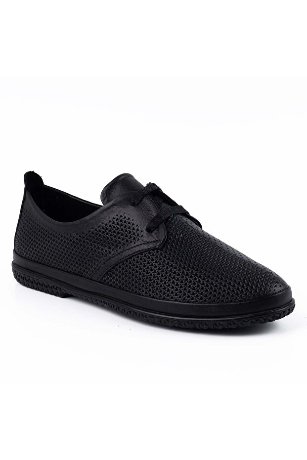 7160 Genuine Leather Casual Women's Shoes-Black