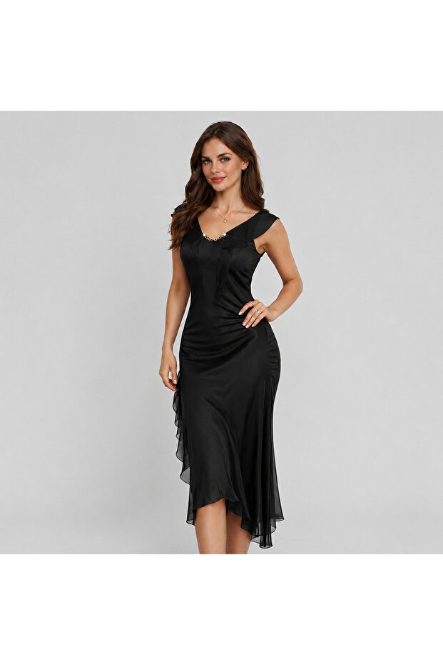 Chiffon Lingerie with Side Cutouts