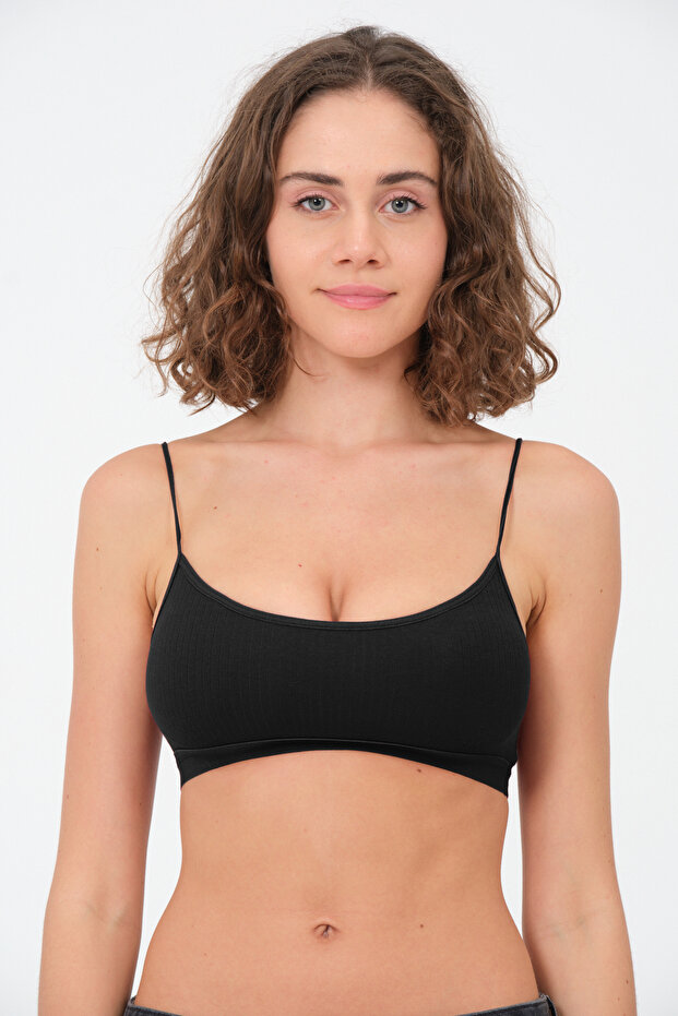 Rope Strap Ribbed Padded Sports Bra Ld8002