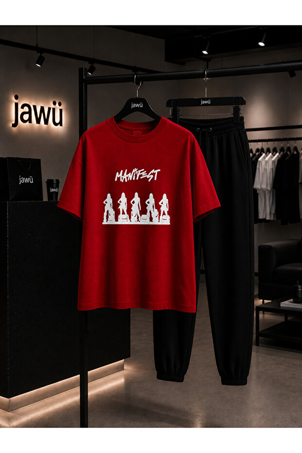 Manifest Printed T-Shirt Tracksuit Set