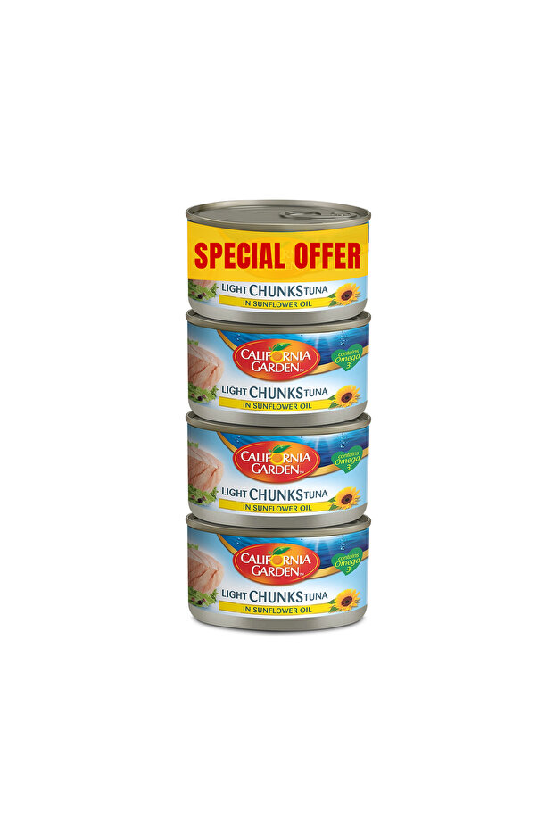 Tuna Light Chunks In Sunflower Oil 3x170g + 1 Free
