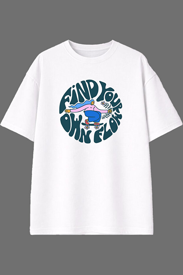 Find Your Design Pre-Printed White Oversize T-Shirt