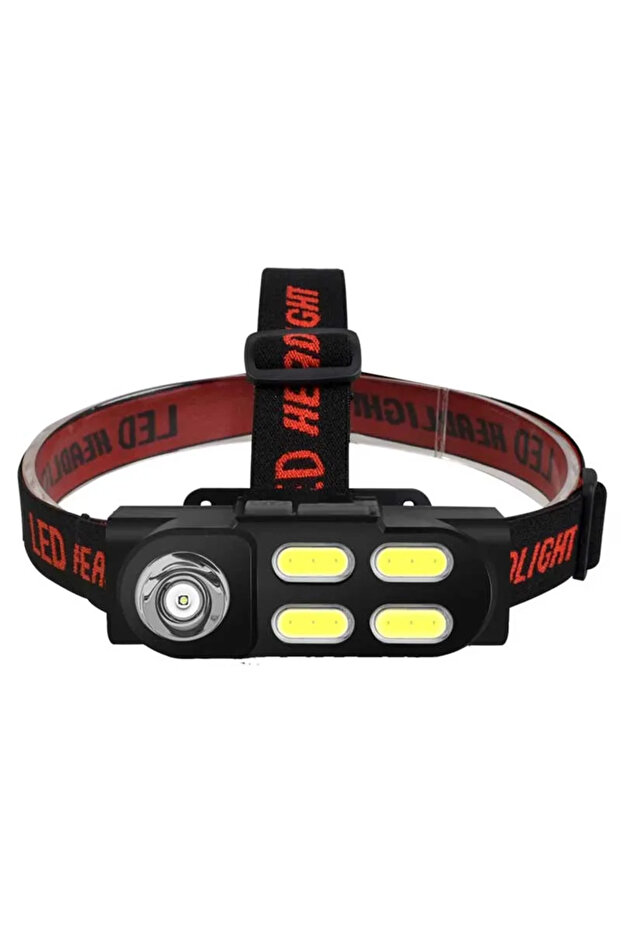 Lanternă frontală cu acumulator 4 LED COB - 1