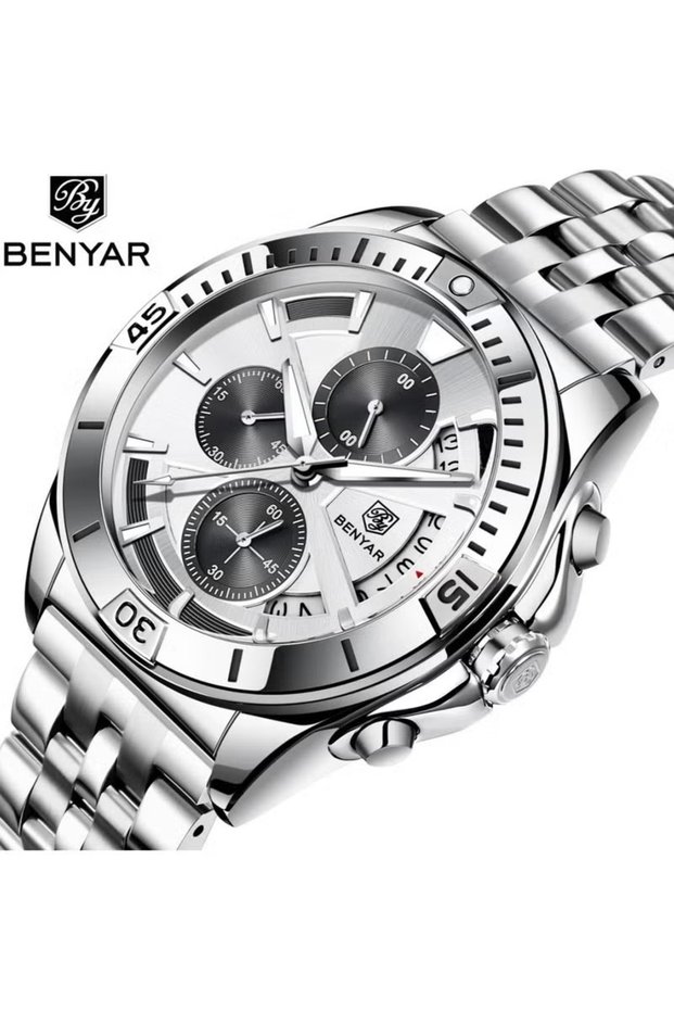 Watches for Men Watch Quartz Luxury Stainless Steel Water Resistant Chronograph Watch 5180