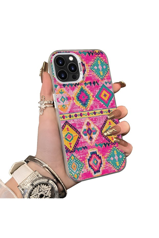 iPhone 15 Pro Compatible Hard Acrylic Back Silicone Edge Lens Protection Case