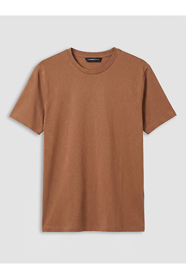 Brown 100% Cotton Regular Fit Basic T-Shirt