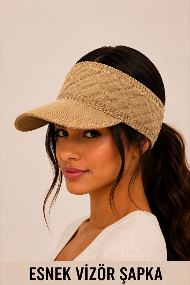 Women's Stretchy Half Visor Hat 100% Cotton Sports Tennis Hat