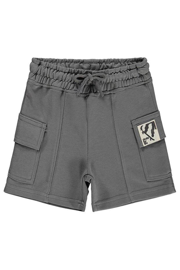 Basic Cargo Pocket Capri for 2-5 Years - Gray