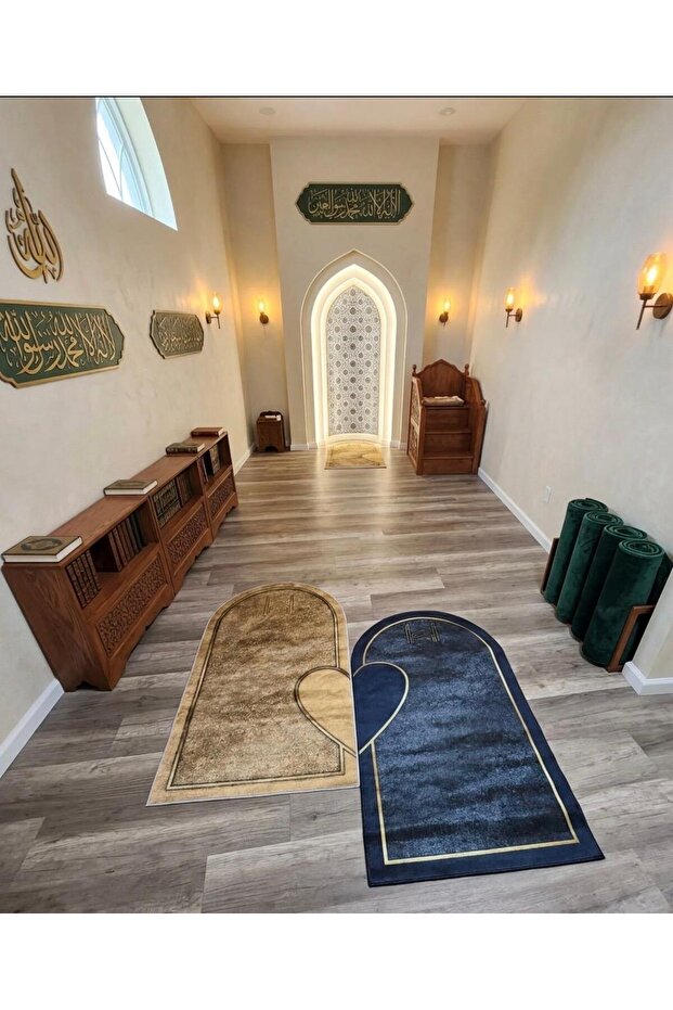 Digital Print Heart Prayer Rug Set for Bride and Groom Wedding Dowry Prayer Mat 70*120