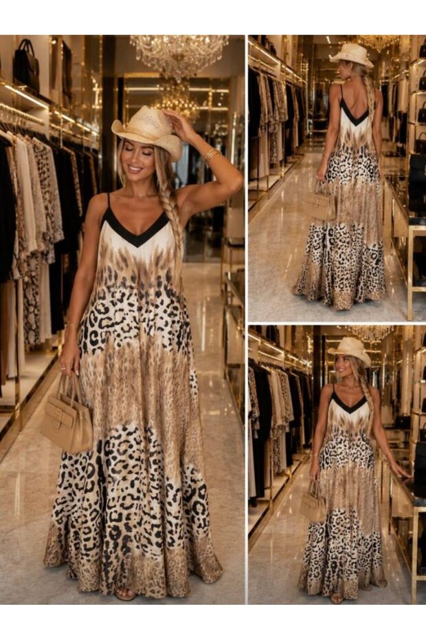 Women's v-neck, spaghetti strap, supreme fabric, maxi dress