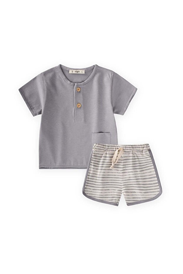 Shorts and T-Shirt Set 0-2 Years Gray