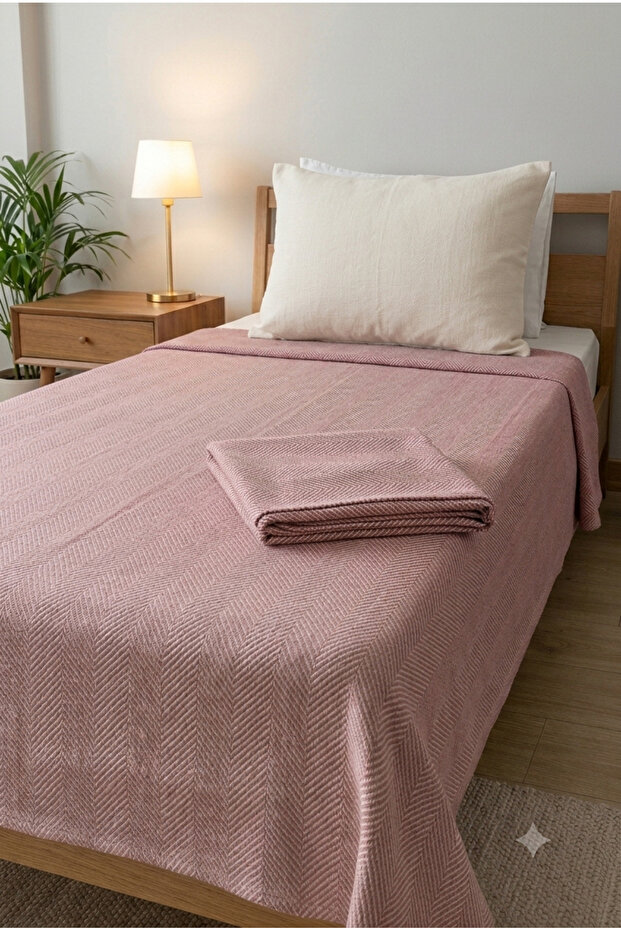 Cotton Woven Natural Single Pique-Bedspread 165X215 Gülkurusu